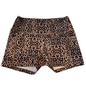Women High-rise yoga shorts leopard print size L